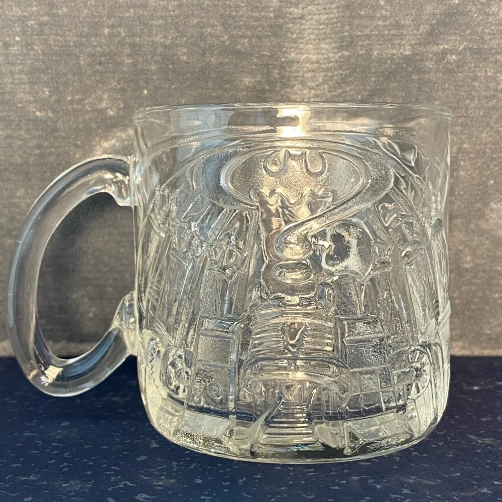 1995 McDonald’s Clear Glass Mug “The Riddler” Batman Forever